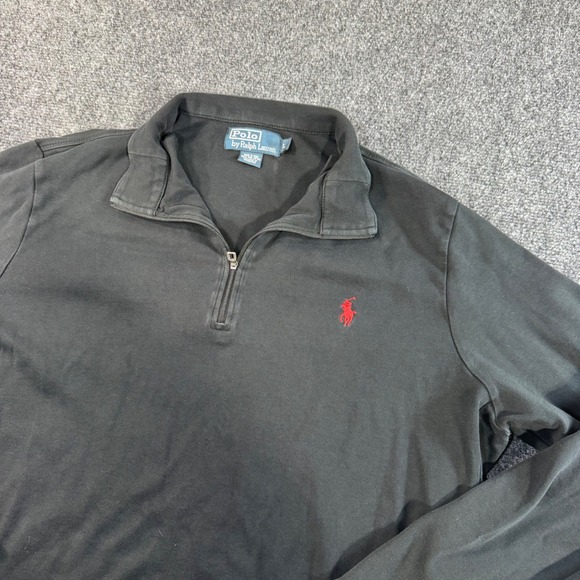 Polo Ralph Lauren Other - Polo Ralph Lauren Mens Large Black 100% Pima Cotton Quarter Zip Pullover Sweater